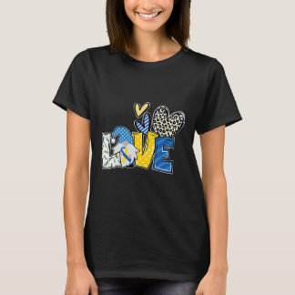 T-shirt Love Gnomes Blue Yellow Ribbon Down Syndrome Aware