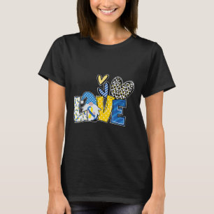 T-shirt Love Gnomes Blue Yellow Ribbon Down Syndrome Aware