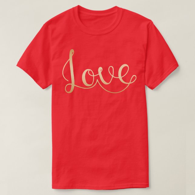 T-shirt Love Gold Lettering (Design devant)
