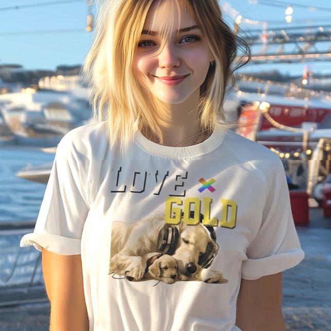 T-shirt LOVE × GOLDEN RETRIEVER - Custom  (Créateur téléchargé)