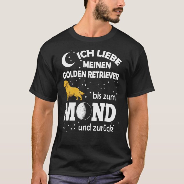 T-shirt Love Golden Retriever Moon (Devant)
