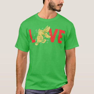T-shirt Love Goldfish Aquarium Fish Cute Goldfish