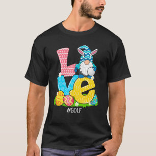 T-shirt Love Golf Pâques Gnome Panier de chasse aux oeufs