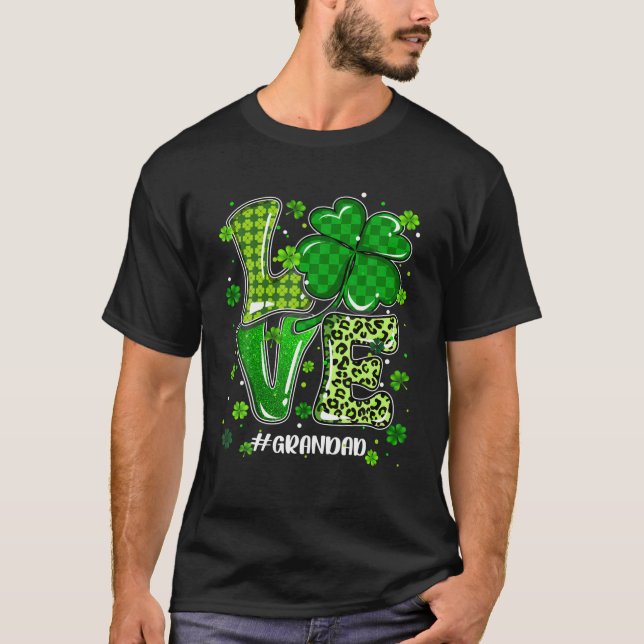 T-shirt Love Grand Vert Plaid Leopard St Patrick's Day (Devant)