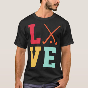 T-shirt Love Graphic Joueur de hockey de terrain Hockey St