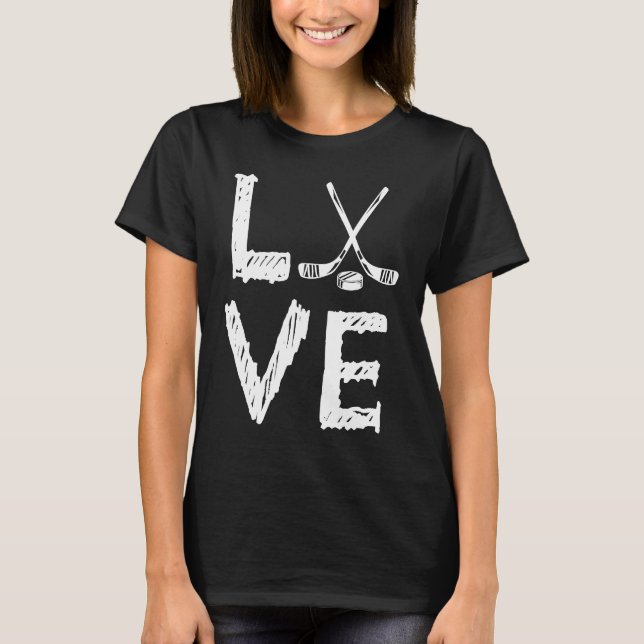 T-shirt Love Graphic Joueur de hockey de terrain Hockey St (Devant)