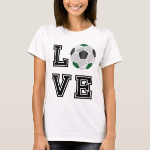 T-shirt Love Green Soccer - Lettres noires