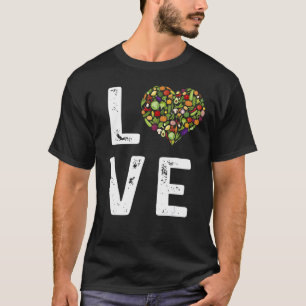 T-shirt Love Green Vegetables mignonne Salade saine Alimen