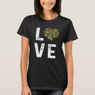 T-shirt Love Green Vegetables mignonne Salade saine Alimen