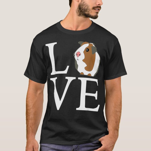 T-shirt LOVE Guinea Pig Cute Gerbil  (Devant)
