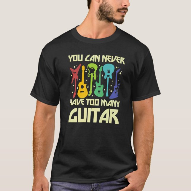 T-shirt Love Guitare Différentes Guitares Joueur Fan Passi (Devant)