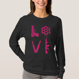 T-shirt Love Guns Pistol Bullets Ar15 Rifle Pro Gun 2e A