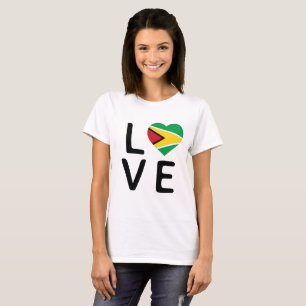 T-shirt Love - Guyana Drapeau
