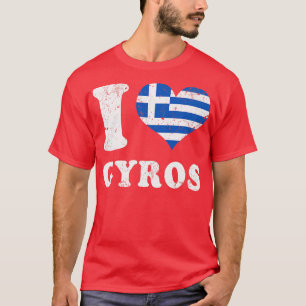 T-shirt Love Gyros Grec Food Grèce Drapeau
