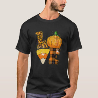 T-shirt LOVE Halloween Citrouille Funny Corn Candy Corn Le