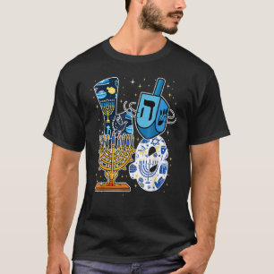 T-shirt LOVE Hanoukka Décorations Dreidel Menorah Chanukah