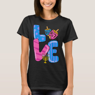 T-shirt Love Hanoukka Dreidel Happy Chanukkah Menorah Jewi