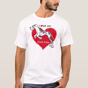 T-shirt Love Harlequin Great Dane