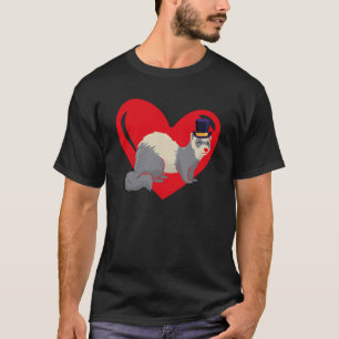 T-shirt Love Heart Graphic Valentine's Day Ferrets Garçons