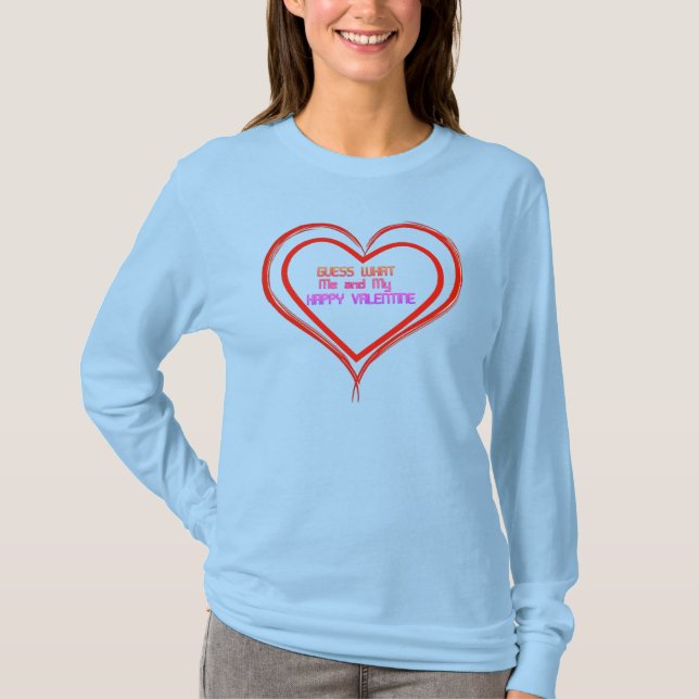 T-shirt Love Heart HEUREUX JOUR de Valentine (Devant)