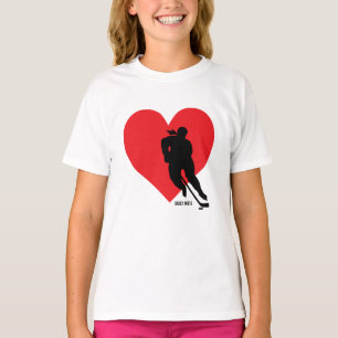 T-shirt Love Heart Hockey Girls Hockey