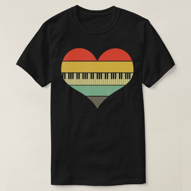 T-shirt Love Heart Piano (Design devant)