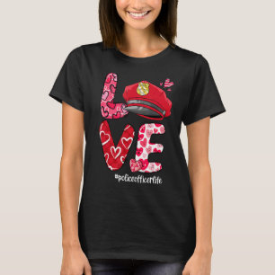 T-shirt LOVE Heart Police Agent Vie Saint Valentin