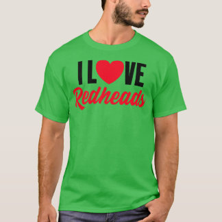 T-shirt Love Heart Redhead Cute Hair irlandais