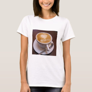 T-shirt Love Heart San Francisco Cappuccino Coffee Cup Mug