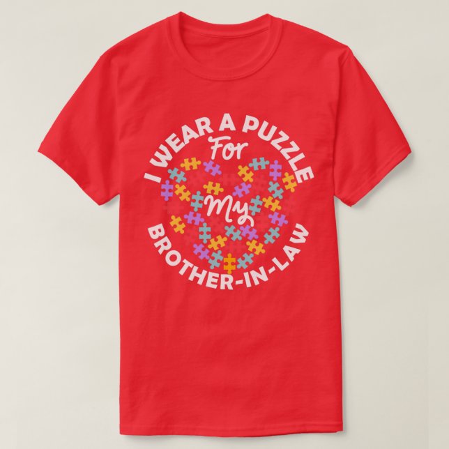 T-shirt Love Heart Sensibilisation sur l'autisme Je Porte  (Design devant)
