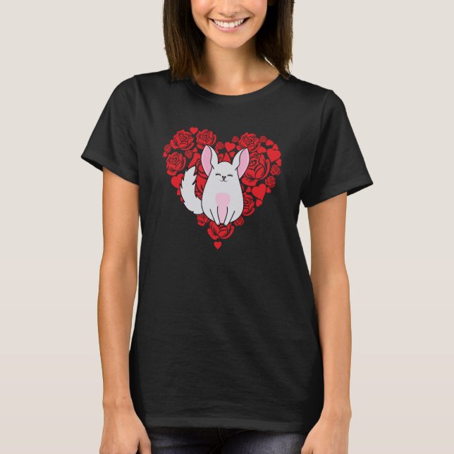 T-shirt Love Heart Valentine's Day Rose Chinchilla Boys K (Devant)