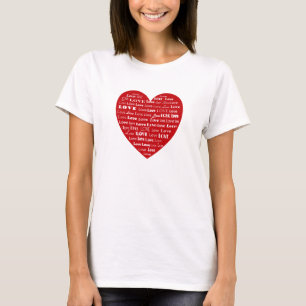 T-shirt Love Heart Word