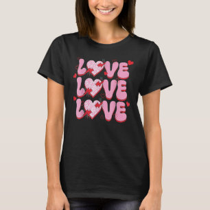 T-shirt Love Hearts Retro Funny Valentines Day Femmes Fill