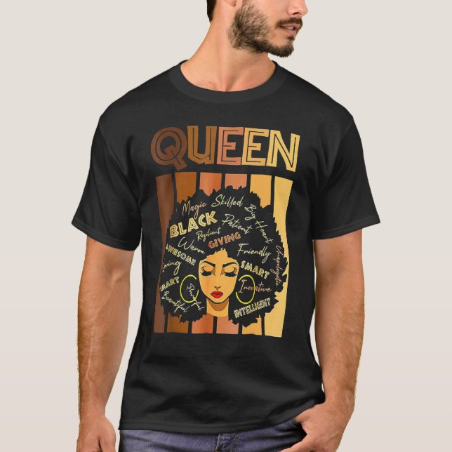 T-shirt Love Her Black History Month Queen Melanin Afro Fr (Devant)
