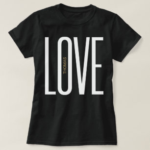 T-shirt Love High Lettres Monogram White Gold Chic Design