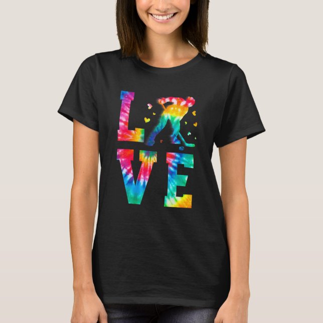 T-shirt Love Hockey sur glace Tie Dye Sports Joueur de hoc (Devant)