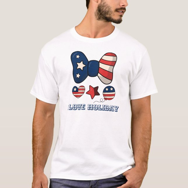 T-shirt Love Holiday Vintage American Design (Devant)