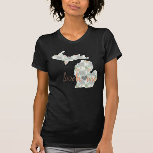 T-shirt Love Home Cactus Rempli Michigan Silhouette