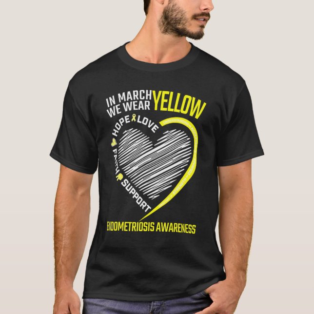 T-shirt Love Hope Faith March Nous portons l'endométriose  (Devant)