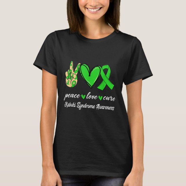 T-shirt Love Hopie Greens Ribbon Kabuki Sensibilisation au (Devant)