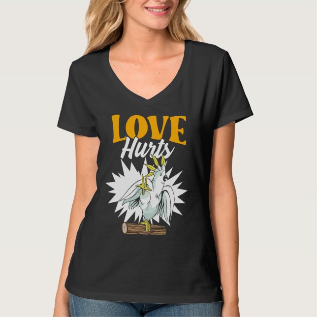 T-shirt Love Hurts Eclectus Male Parrot Biting Finger for  (Devant)