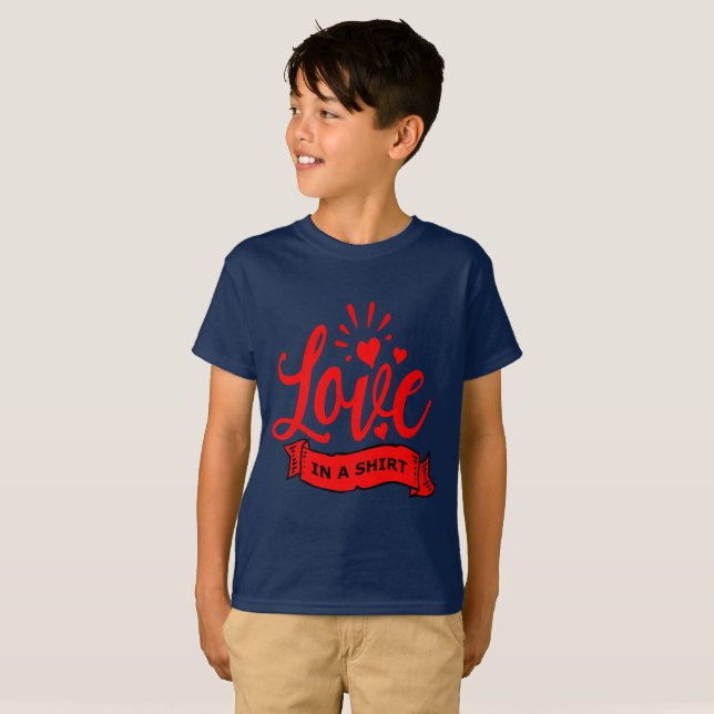 T-shirt Love in a Shirt, Valentine Hearts & Love, ZFJ (Devant entier)