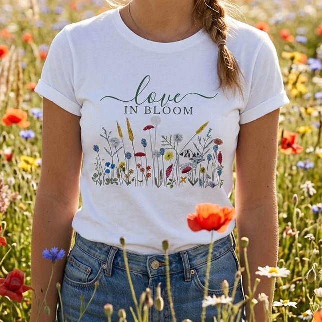 T-shirt Love in Bloom Wildflower Meadow Bridal Shower (Créateur téléchargé)