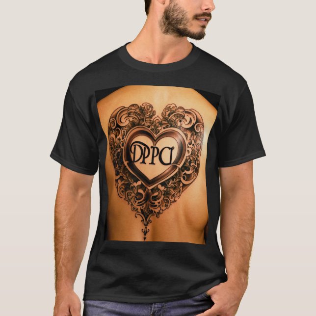 T-shirt Love & Ink : Tee - shirts de tatouage de coeur pou (Devant)