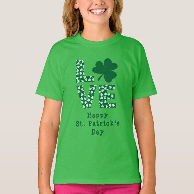 T-shirt LOVE Irish Fun Kids St. Patrick's Day (Devant)