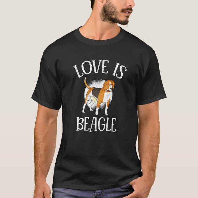 T-shirt Love Is Beagle Paw Lovers Puppies Dog Owners Premi (Devant)
