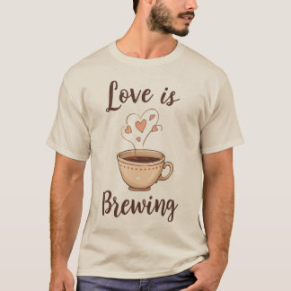 T-shirt « “Love Is Brewing” Coffee Bride »