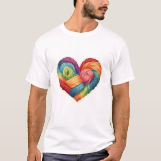 T-shirt Love is Handmade Rainbow Yarn Sticker.