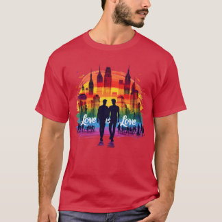 T-shirt Love is Love Celebrate Pride and Diversity retro