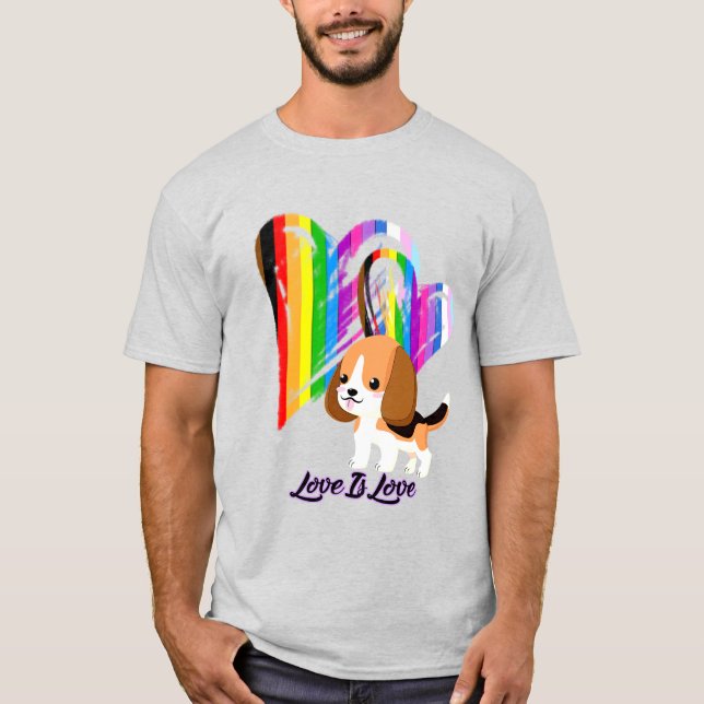 T-shirt Love Is Love Chien - LGBTQ+ Propriétaire d'un anim (Devant)